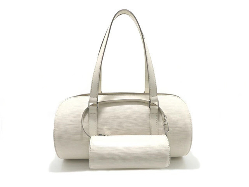 LOUIS VUITTON bag handbag Soufflot Epi leather Ivory White